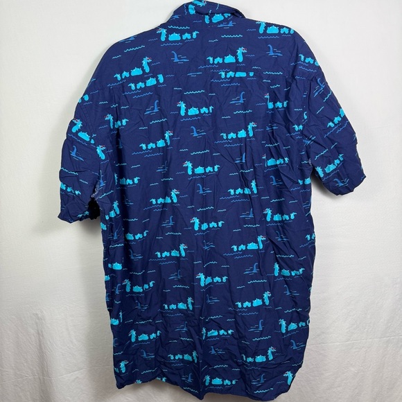 Tipsy Elves Navy Blue Button Down Shirt Mens XXL - Picture 2 of 5